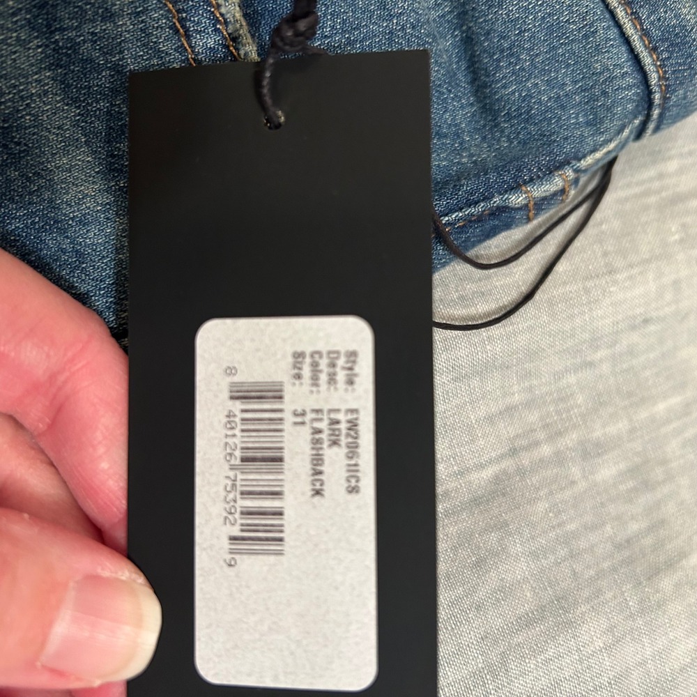 NWT Edwin Lark Flare Jeans Flashback Blue High Rise Denim EW2061ICS Designer 31 - Picture 3 of 5